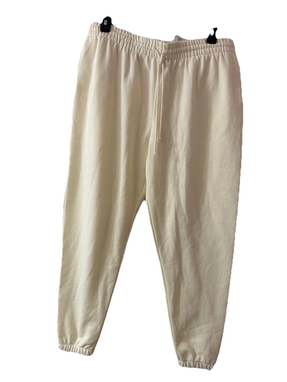Terra & Sky Women's Plus Size Fleece Sweatpants Winter White 0X (14W) NWT